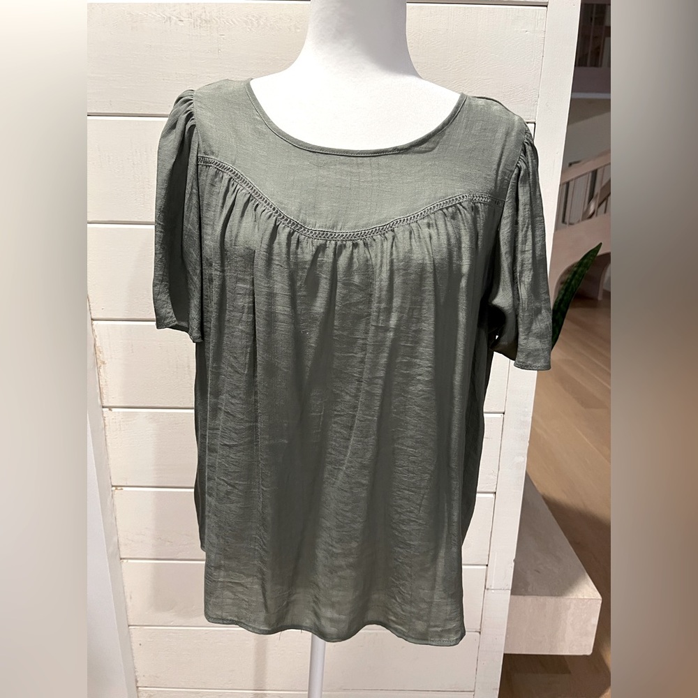Nanette Lepore Blouse Khaki - Size Medium NWOT